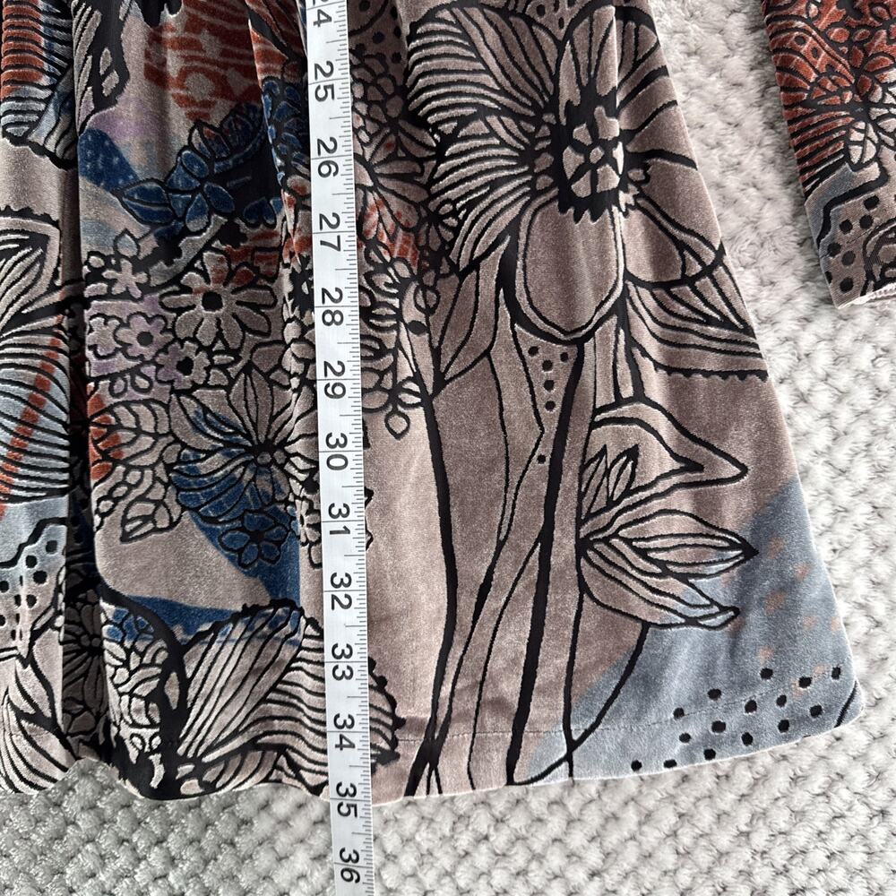 Free People Christine Dress Women S Mauve Velvet Floral Burn Out Fit &Flare Mock - Picture 10 of 15